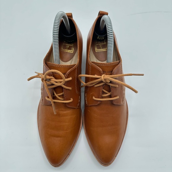 Frye Women Tan Leather Jillian Oxford Lace Up Pointed Toe Shoes 3472689 Size 8M - Picture 3 of 16